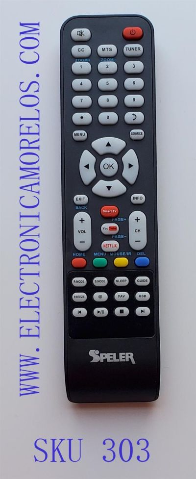 CONTROL REMOTO ORIGINAL PARA SMART TV SPELER ((NUEVO)) / MODELOS SP-LED32M / SP-LED45M